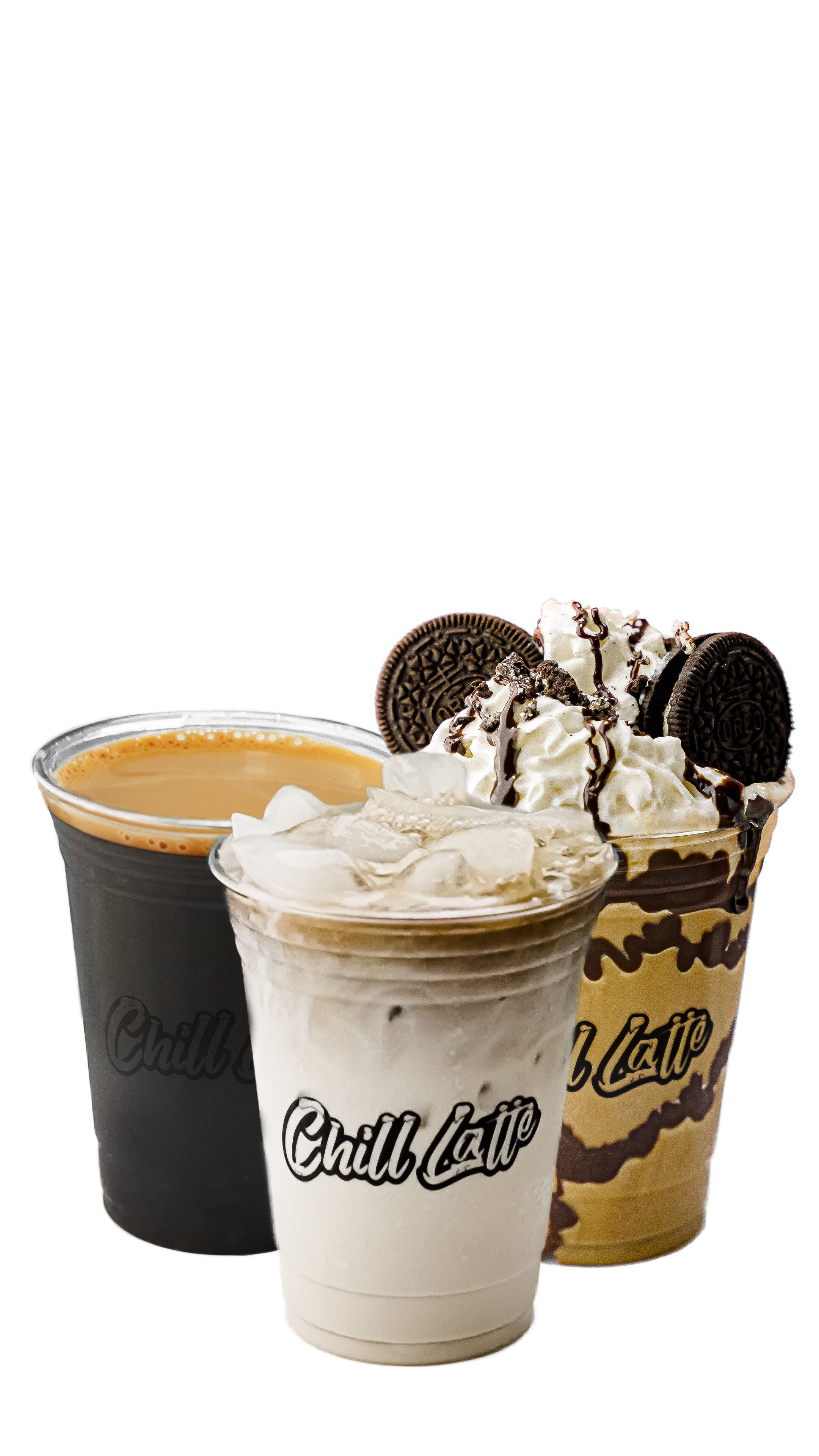 cold brew coffee iced latte and frappe