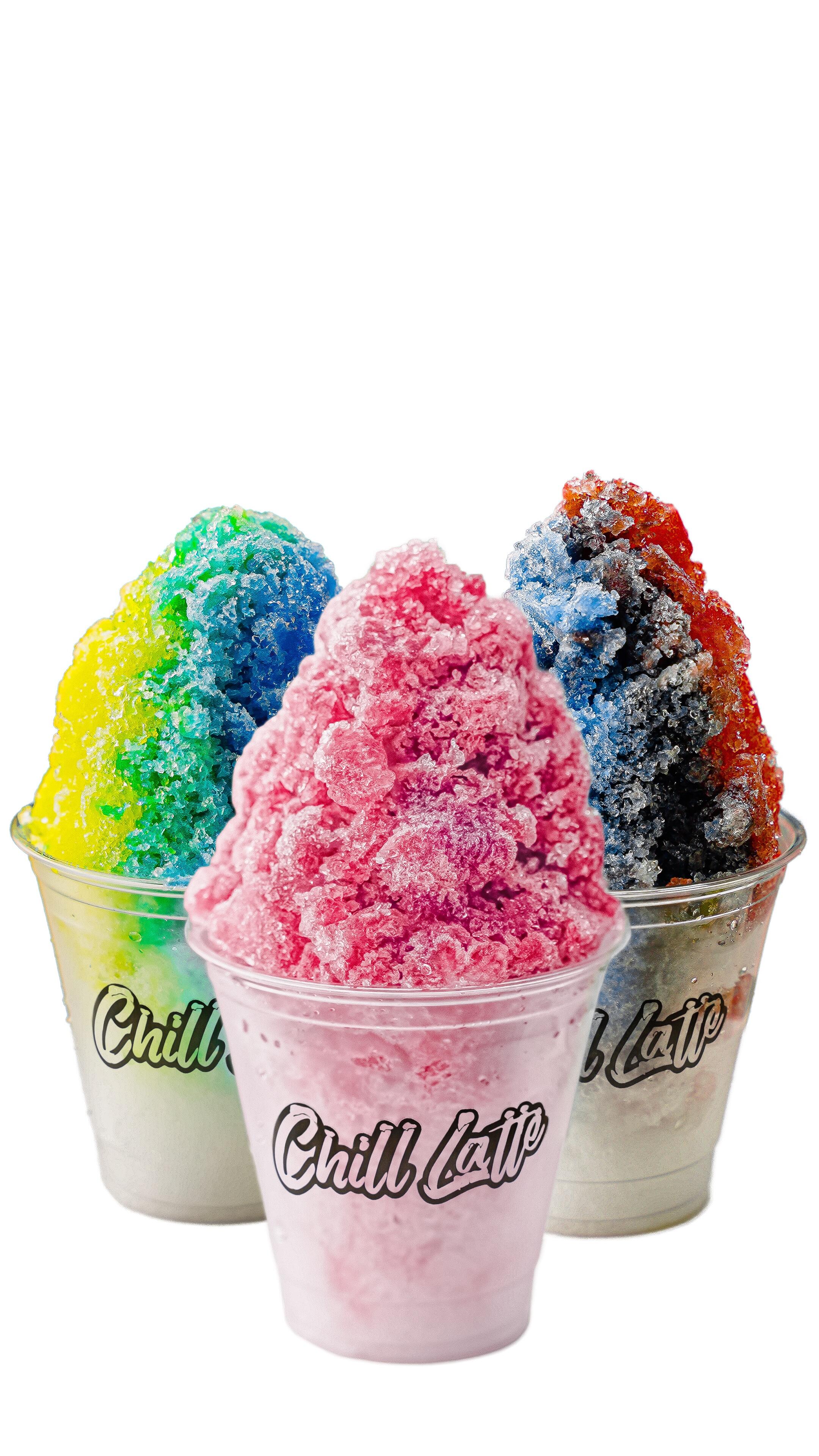 tigers blood, blue raspberry, black cherry shaved ice