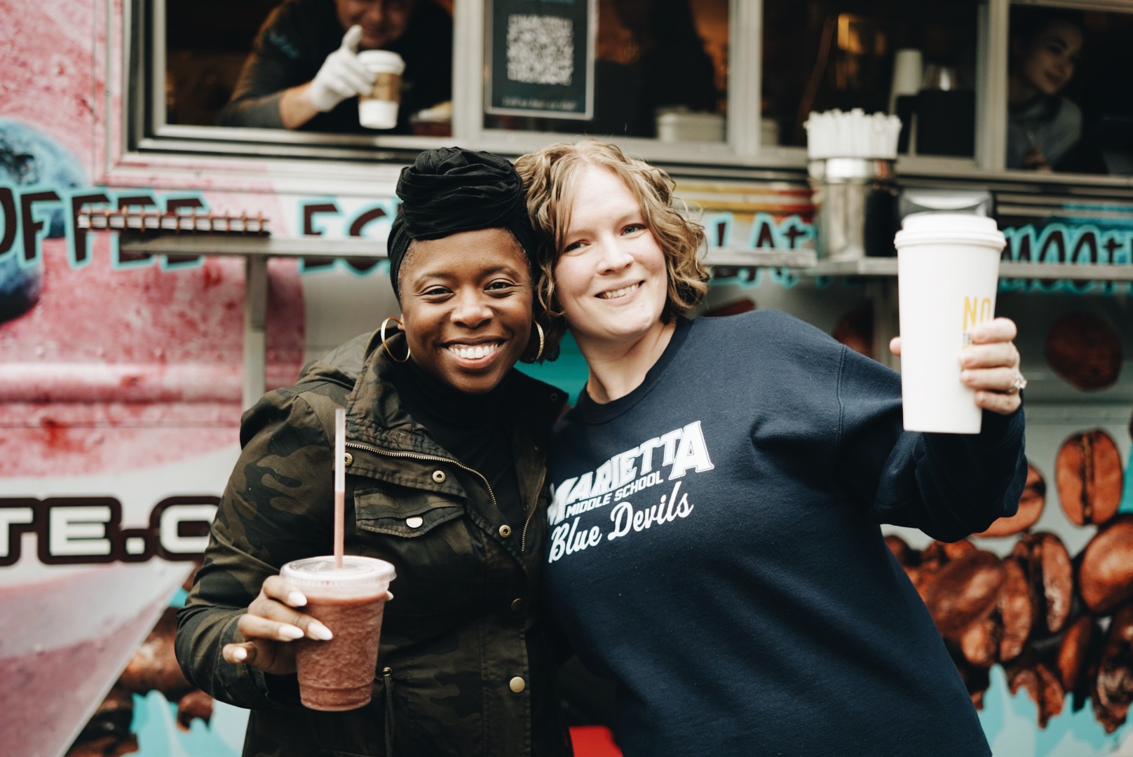 teachers in front of the coffee truck